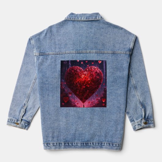 Hartvormig jeansscherm denim jacket (Achterkant)