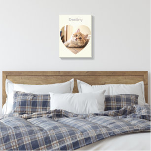 Hartvormig Kattendesign Canvas Afdruk