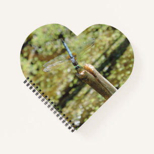Hartvormig ongelinieerd notitieboek met libelfoto