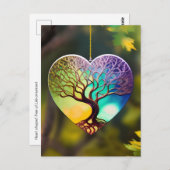 Hartvormig Ornament van het leven Briefkaart (Voorkant / Achterkant)