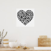 hartvormig Poster van dierensilhouet (Keuken)