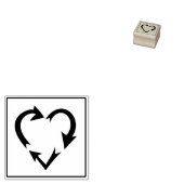 Hartvormig Recyclen Rubberstempel (Gestempeld)