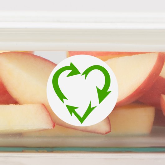 Hartvormig Recyclen symbool Labels (Aangebracht)