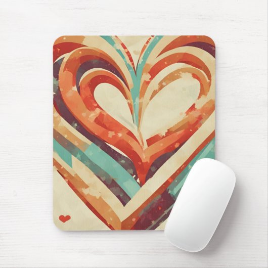 hartvormig retro muismat (Met muis)