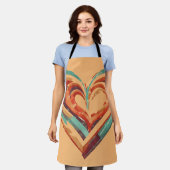 hartvormig retro schort (Gedragen)