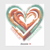 hartvormig retro sticker (Vel)