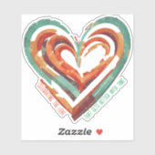 hartvormig retro sticker (Vel)