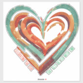 hartvormig retro sticker (Vel)