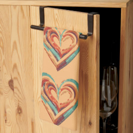 hartvormig retro theedoek