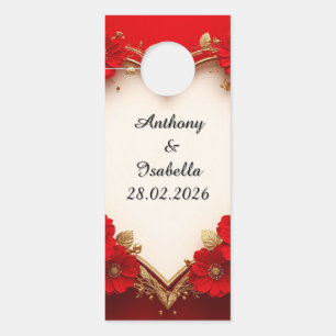 Hartvormig rood bloemenframe met glitters