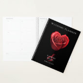 Hartvormig rood roos-bruiloft-planner planner (Display)