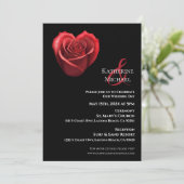 Hartvormig rood roos- kaart (Staand voorkant)