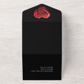 Hartvormig Rood Rose-Wedding- All In One Uitnodiging (Buitenkant)