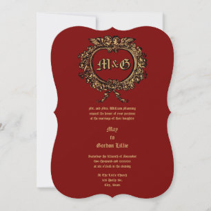 Hartvormig Roos Cartouche & Cherub Paar Kaart