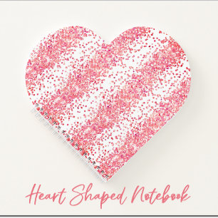 Hartvormig Roze Glitter Sparkle Spiraal Notitieboe Notitieboek