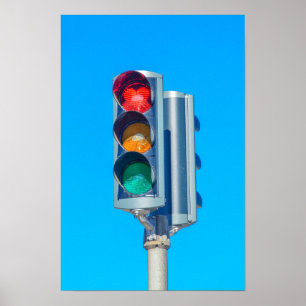 Hartvormig Stoplicht, Akureyri, IJsland Poster