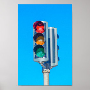 Hartvormig Stoplicht, Akureyri, IJsland Poster