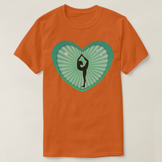 Hartvormig stretch yoga pose 1 t-shirt (Design voorkant)