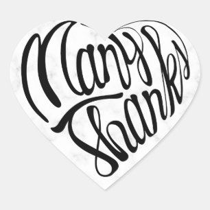 Hartvormig veel bedankt in 4 talen hart sticker