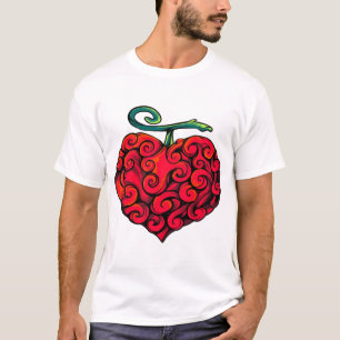 Hartvormig Vlam Fruit Grafisch Grappig Vuur T-Shir T-shirt
