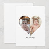 Hartvormige 2 foto collage feestdagenkaart (Voorkant / Achterkant)