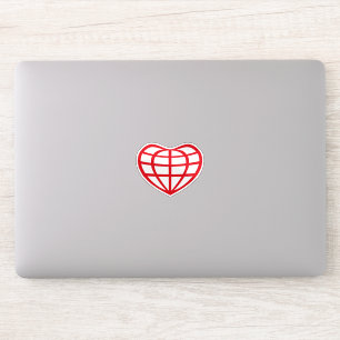Hartvormige Aardbol Liefde Sticker