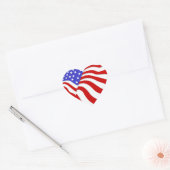Hartvormige Amerikaanse vlag sticker (Envelop)