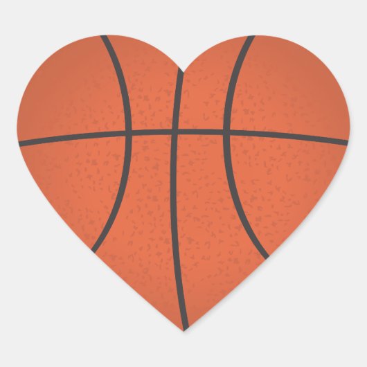 Hartvormige basketbal sticker (Voorkant)