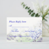 Hartvormige Blauwe Hortensia RSVP Kaartje (Staand voorkant)