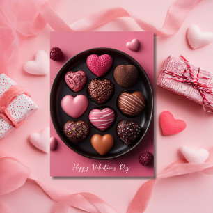 Hartvormige chocolaatjes Valentijns's Groet Kaart