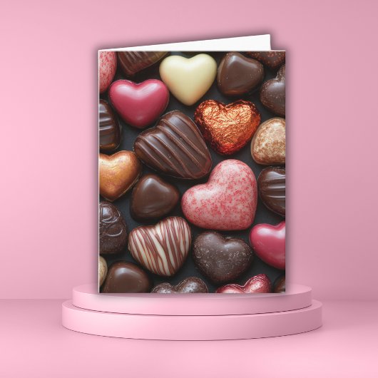 hartvormige chocolaatjes Valentijns's Groet Kaart