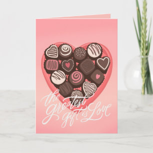 Hartvormige doos chocolade Valentijnsgroet Kaart