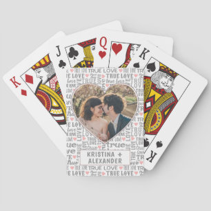 Hartvormige foto ware liefde Valentijn of trouwdag Pokerkaarten