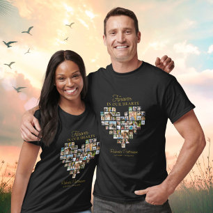 Hartvormige fotocollage rouwviering t-shirt