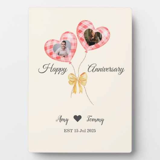 Hartvormige foto's op Red Balloons Jubileum Fotoplaat (voorkant)