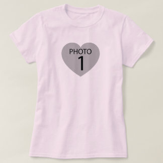 Hartvormige fotosjabloon t-shirt