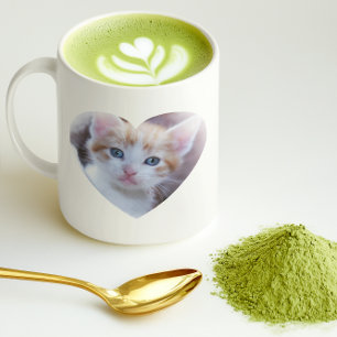 Hartvormige gezelfamiliedierfoto koffiemok