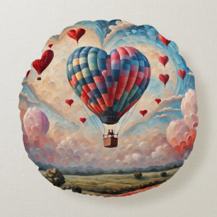 Hartvormige hete luchtballon rond kussen