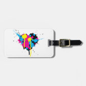 Hartvormige Ink Splatter Bagagelabels (Voorkant horizontaal)