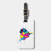 Hartvormige Ink Splatter Bagagelabels (Voorkant verticaal)