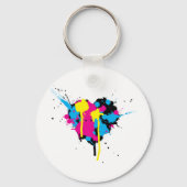 Hartvormige Ink Splatter Sleutelhanger (Achterkant)