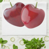 Hartvormige kersen theedoek (Gevouwen)