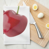 Hartvormige kersen theedoek (Quarter Fold)