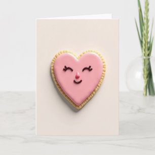 Hartvormige Koekje Liefdeskaart Kaart