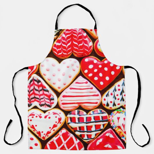 Hartvormige koekjes voor Valentijnsdag del Schort (Voorkant)
