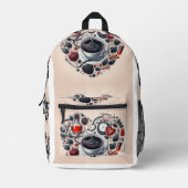 Hartvormige koffiebeker Cosy Atmosphere Bag Bedrukte Rugzak (Voorkant)