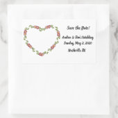 hartvormige kransbloemen Bewaar de datum Rechthoekige Sticker (Tas)