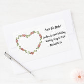 hartvormige kransbloemen Bewaar de datum Rechthoekige Sticker (Envelop)