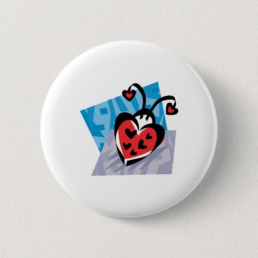 hartvormige ladybug ronde button 5,7 cm (Voorkant)