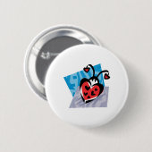 hartvormige ladybug ronde button 5,7 cm (Voorkant /achterkant)